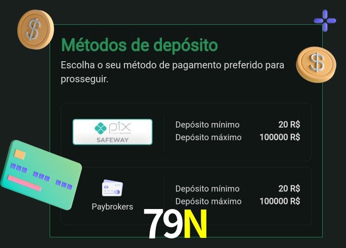 O cassino 79N oferece uma grande variedade de métodos de pagamento